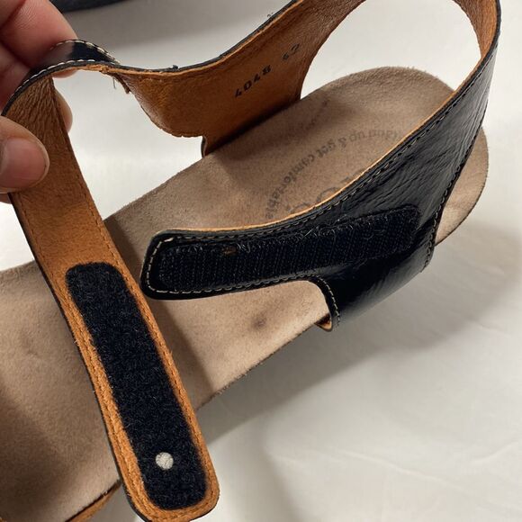 Taos  Festival Open Toe  Wedge Sandal Black Brown Size EU 42 - Picture 6 of 10